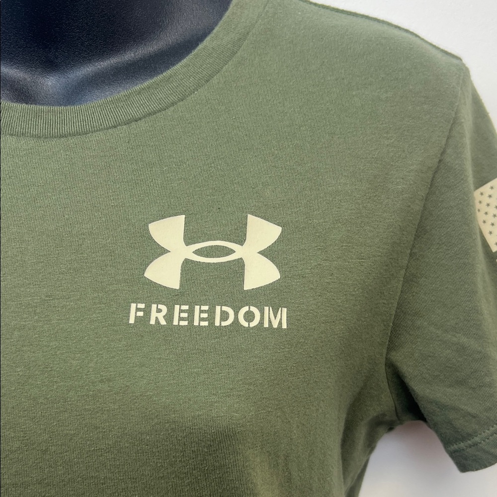 Under Armour Women’s Classic Freedom Flag Tee in Dark Green Size Small - Picture 6 of 10